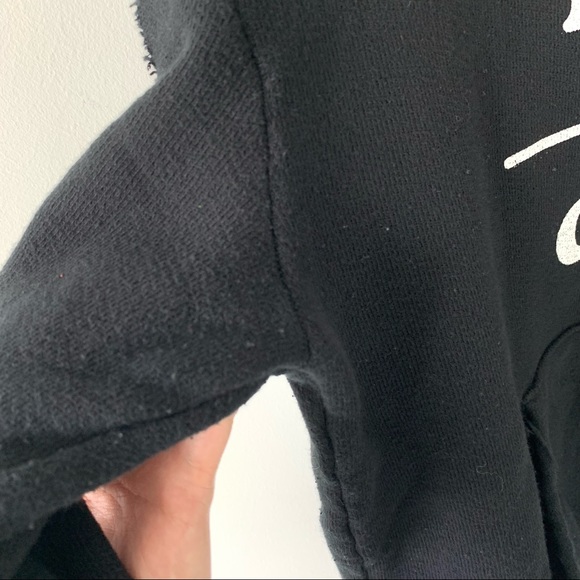 Good hYOUman Hoodie Born To Be Good Cold Shoulder Black Small - Picture 5 of 9